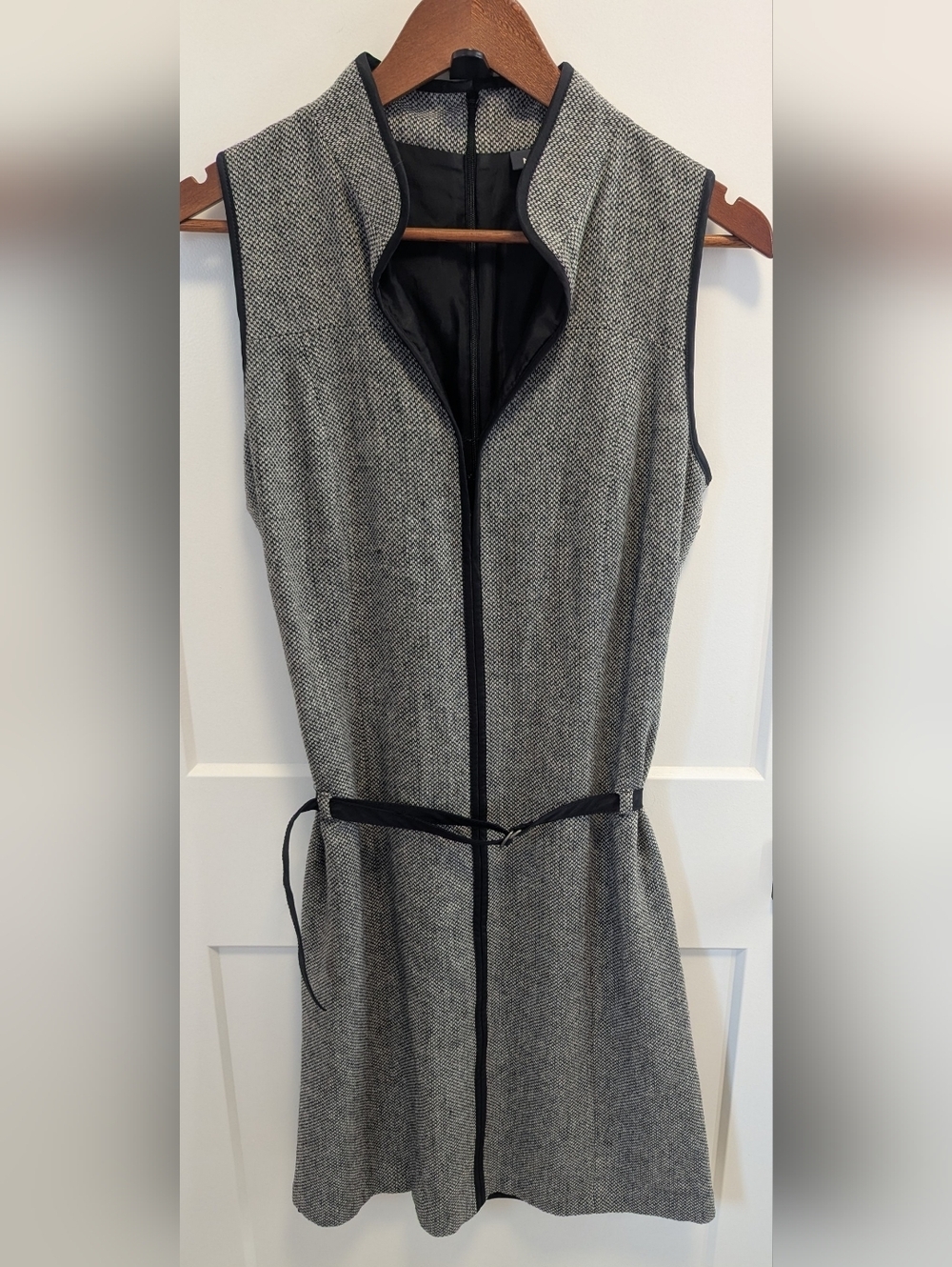 Mexx Belted Tweed Dress – Sleeveless Herringbone Workwear Mini - Picture 2 of 7